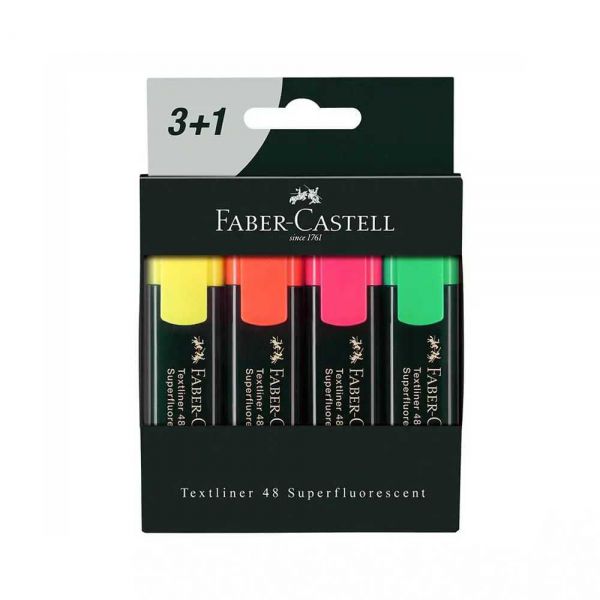 Faber-Castell Fosforlu Kalem Karışık Renk 4'lü